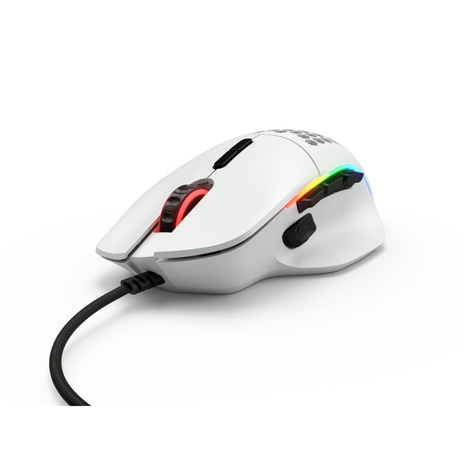 B Grade Glorious Model I USB RGB Lightweight Gaming Mouse - Matte White (GLO-MS-