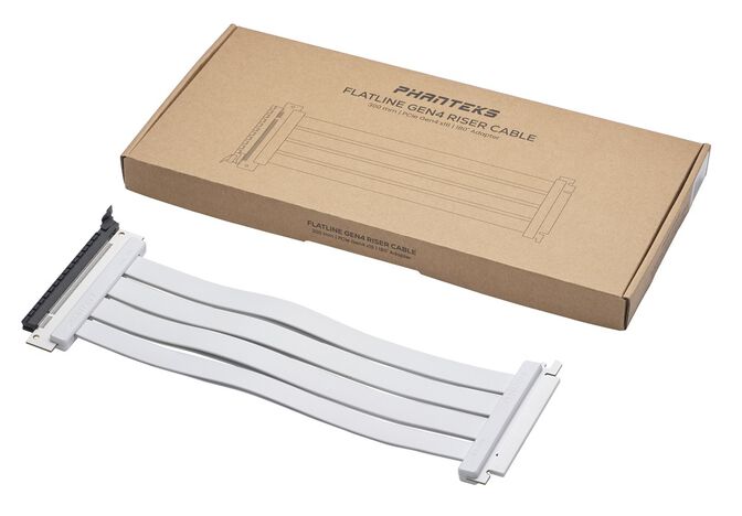 Phanteks 300 mm Flatline PCI-E 4.0 x16 Riser Cable 180° Adapter - White