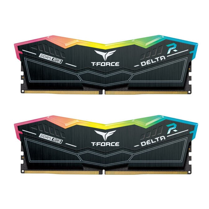 TeamGroup Delta RGB EXPO/XMP 32GB (2X16GB) DDR5 PC5-60800C36 7600MHz Dual Channel Kit - Black (FF3D532G7600HC36DDC01)