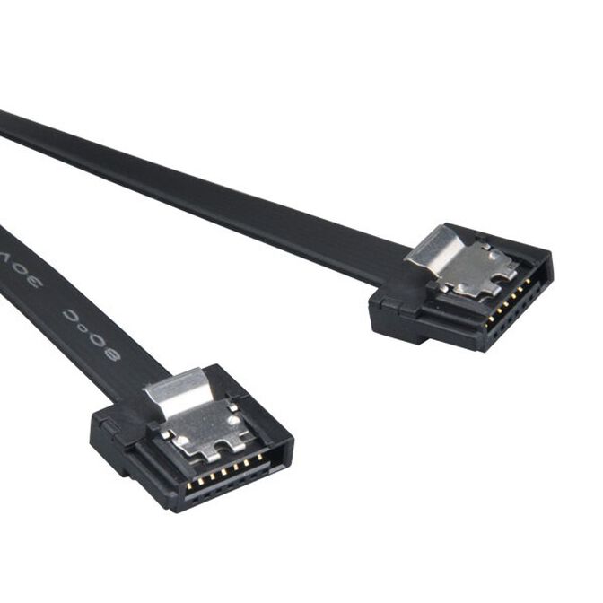 Akasa AK-CBSA05-15BK Super slim SATA rev 3.0 data cable with securing latches - 15cm, Black