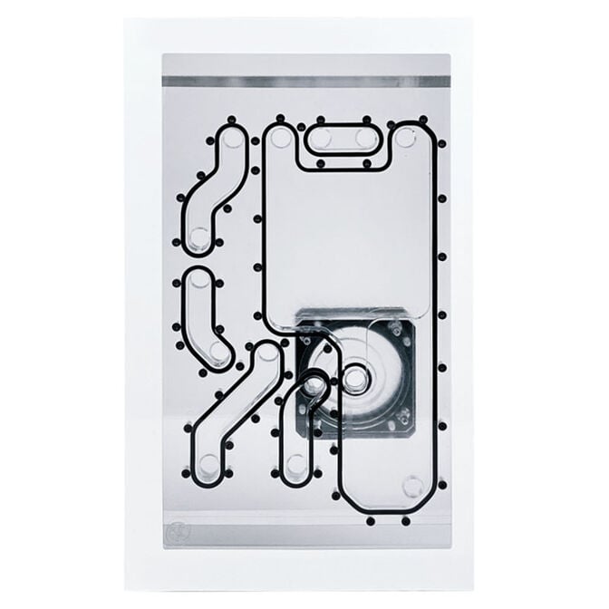Stealkey Customs Lian Li O11D Mini Front MK2 D5 Distroplate - Acrylic - White