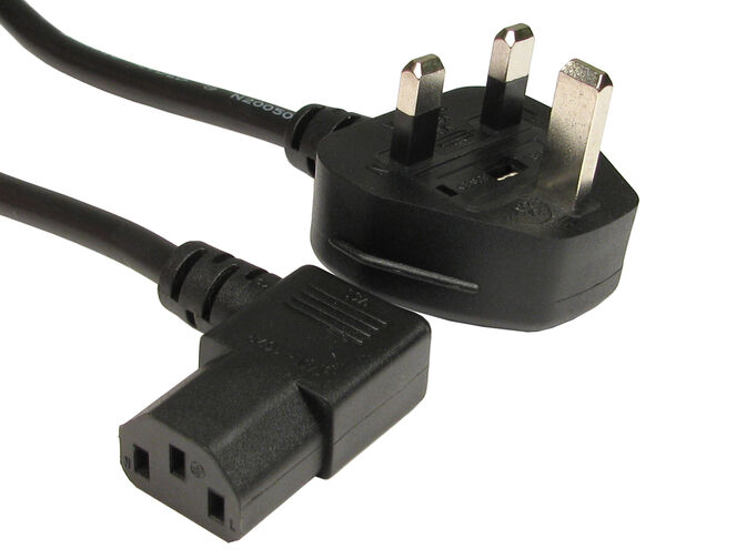 OcUK Value Right Angle C13 UK Kettle Lead 1.8m 5A fuse