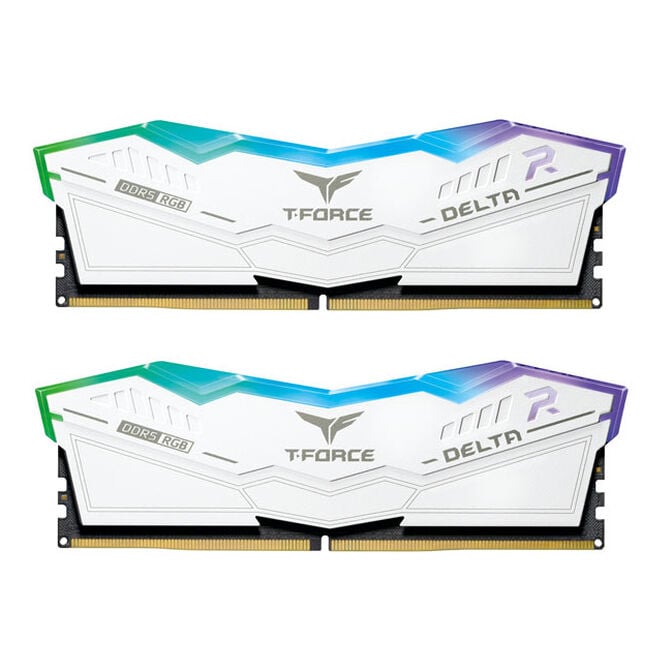 TeamGroup Delta RGB EXPO/XMP 32GB (2X16GB) DDR5 PC5-51200C40 6400MHz Dual Channel Kit - White