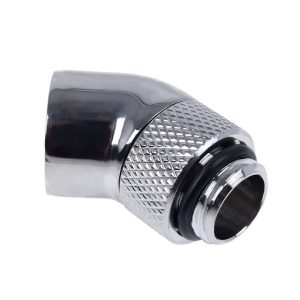 Alphacool Eiszapfen 45 Degree Angled Rotary Adaptor - Chrome